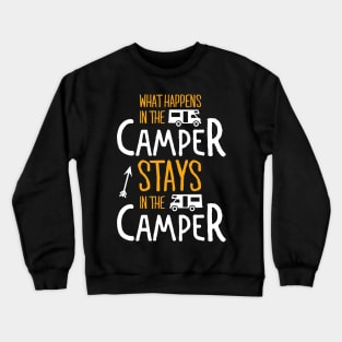 Camping: What happens in the camper stays in the camper Crewneck Sweatshirt